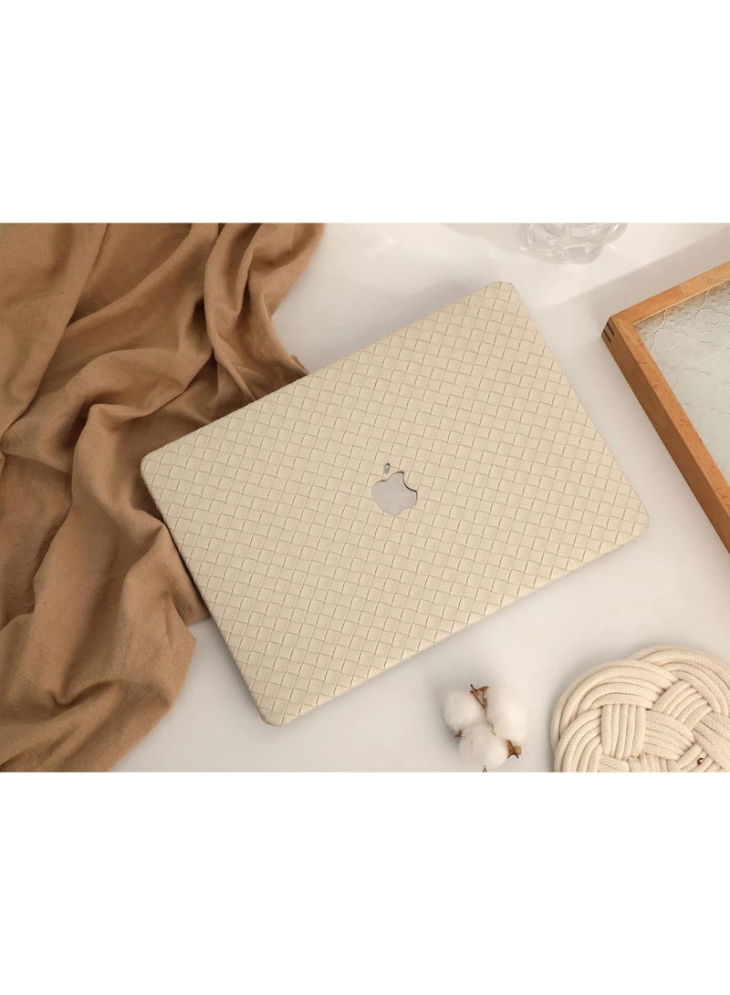 Woven Leather Hard Case for MacBook Pro 13 Inch (Models 2016 2017 2018 2019 2020 & M1 2020),Compatible with A1708 A1706 A1989 A2159 A2251 A2289 A2338, Slim Scratch Resistant Laptop Cover (Gold) - Image 3